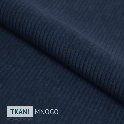 Фото материала велюра “TZFBR-14” (однотонный синий)