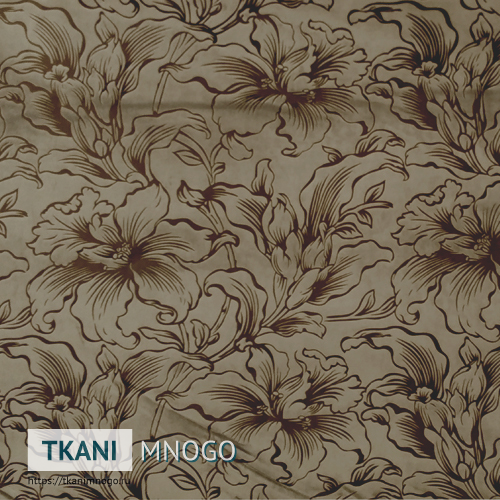 Фото обивки велюра Роял “RJB16-5” (цветы коричневый)